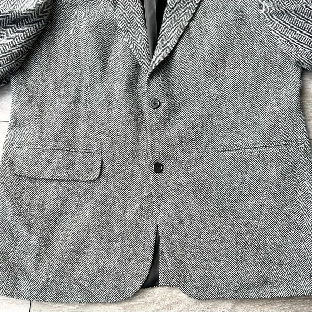 Land’s End Pure Wool Herringbone Tweed Blazer - Picture 5 of 16